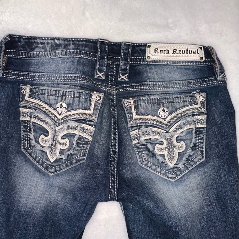 Rock Revival Indigo Jeans with Tangerine Stitching